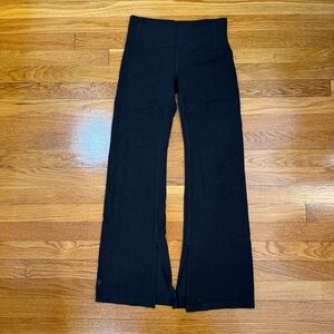 Athleta High Rise Split Slim Flare Pant in Black - Size Small Petite